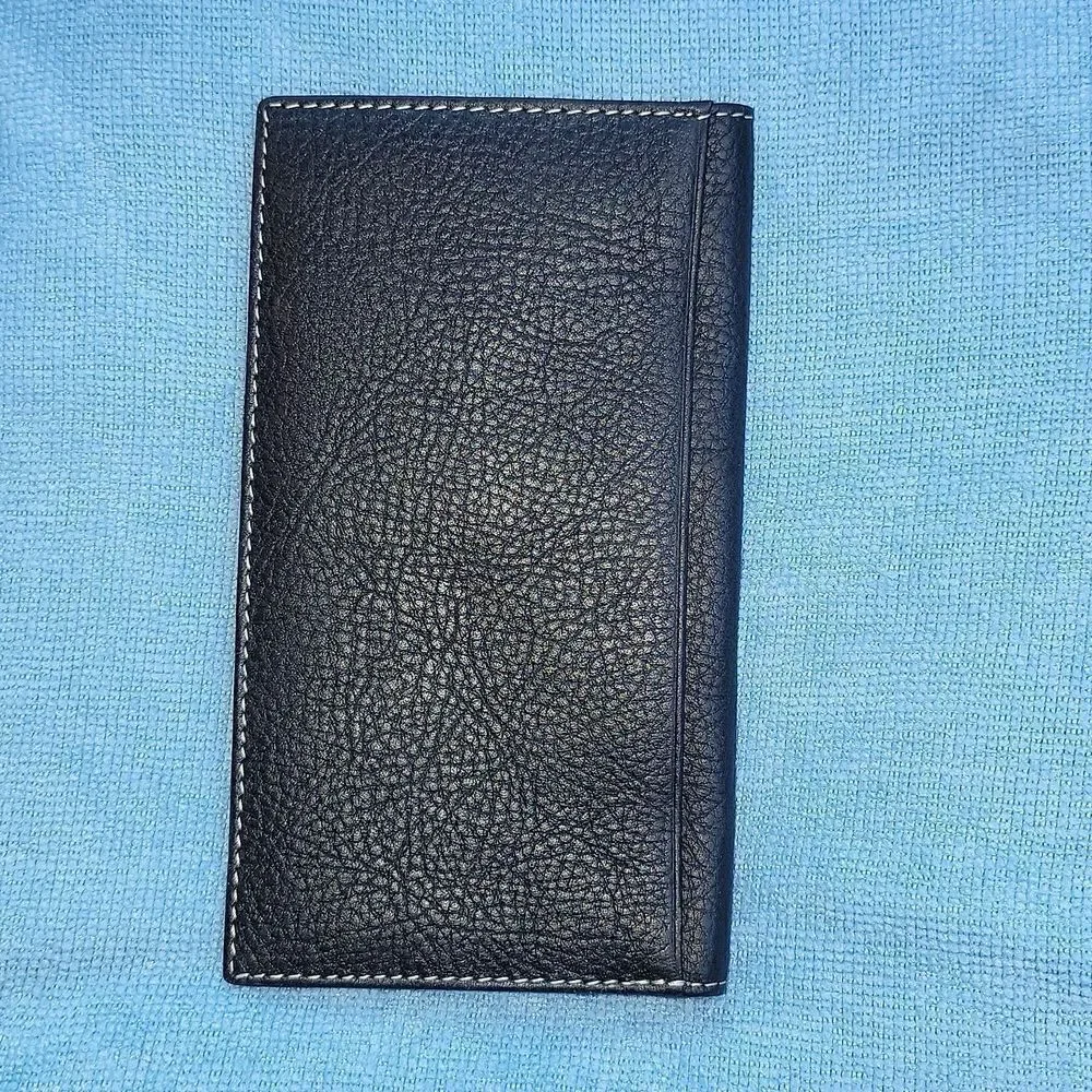 Western Genuine Leather Two Tone Checkbook Wallet Card Holder Horse Horseshoe